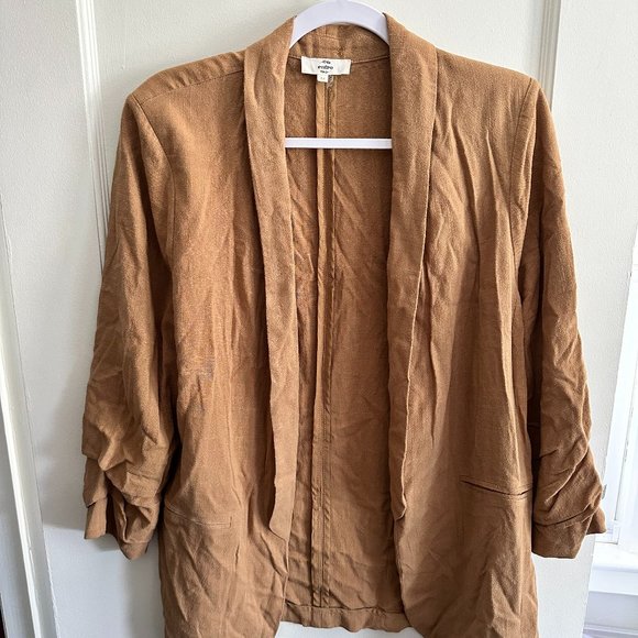 Solid Blazer Jacket with Shirred Detail Sleeve by Entro Clothing - Picture 1 of 5